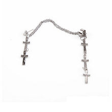 Women Girl Punk Rock Cross Chain Tassel Dangle Cuff Clip Earrings Cross Charms Metallic Ear Earrings SM6