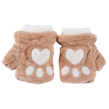 Women Girls Fingerless Warm Fur Fleece Gloves Cute Mittens Wrist Glove 6 Colors SM6