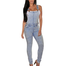 Women Girls Washed Jeans Denim Casual Hole Loose Jumpsuit Romper Overall Pants SM6