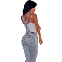 Women Girls Washed Jeans Denim Casual Hole Loose Jumpsuit Romper Overall Pants SM6
