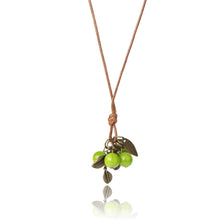 Women Green Bodhi Leaf Long Sweater Necklace Vintage Bead Pendants Bohemia Long Rope Chain Long Sweater Chain Ladies Jewelry SM6