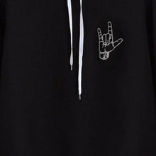 Women Hoodies Sweatshirts Hand Print Long Sleeve Casual All-match Solid Leisure Hooded Hoodie Loose Tops Plus Size SM6