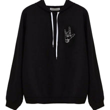 Women Hoodies Sweatshirts Hand Print Long Sleeve Casual All-match Solid Leisure Hooded Hoodie Loose Tops Plus Size SM6