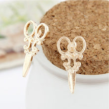 Women Jewelry Unique Scissors Shape Ear Stud Design Punk Women Girls Earring Gold Silver Colors SM6