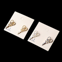 Women Jewelry Unique Scissors Shape Ear Stud Design Punk Women Girls Earring Gold Silver Colors SM6
