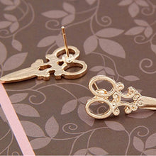 Women Jewelry Unique Scissors Shape Ear Stud Design Punk Women Girls Earring Gold Silver Colors SM6