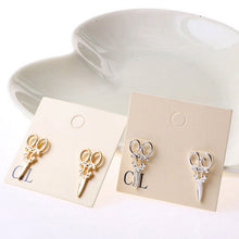 Women Jewelry Unique Scissors Shape Ear Stud Design Punk Women Girls Earring Gold Silver Colors SM6