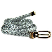 Women Ladies Weaved Braid PU Leather Skinny Narrow Waistband Waist Belt 1cm Wide SM6