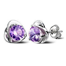 Women Lady Elegant Silver Plated Ear Stud Earrings Heart Gift  SM6