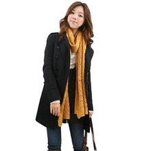 Women Lapel Windbreaker Double Breasted Long Parka Woolen Coat Trench Outwear Work JacketSM6