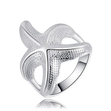 Women Luxury Starfish Beautiful Ring Silver Alloy Women Jewely  SM6