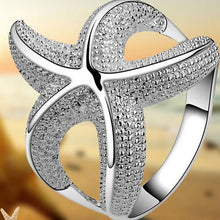 Women Luxury Starfish Beautiful Ring Silver Alloy Women Jewely  SM6