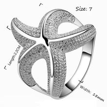 Women Luxury Starfish Beautiful Ring Silver Alloy Women Jewely  SM6