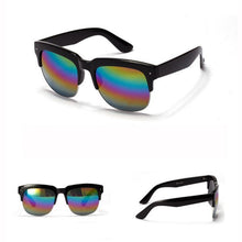 Women Men Half Rim Sunglasses UV 400 Plastic Frame Square Shades Oversized EyewearSM6