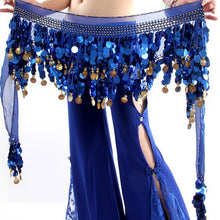 Women New Belly Dance Costume Hip Scarf Wrap Sequins Belt 58 Coins Chiffon SkirtSM6