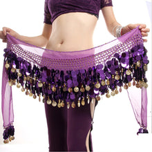 Women New Belly Dance Costume Hip Scarf Wrap Sequins Belt 58 Coins Chiffon SkirtSM6