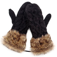 Women Ragwool Rag Wool Gloves Hang Neck Mittens Knitted Warm Fur Glove 11 Colors P6Y SM6