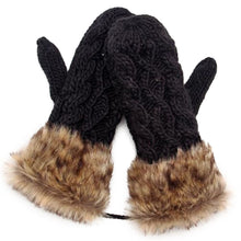 Women Ragwool Rag Wool Gloves Hang Neck Mittens Knitted Warm Fur Glove 11 Colors P6Y SM6