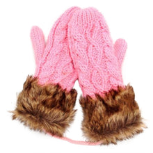 Women Ragwool Rag Wool Gloves Hang Neck Mittens Knitted Warm Fur Glove 11 Colors P6Y SM6