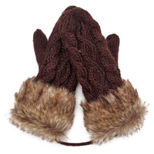 Women Ragwool Rag Wool Gloves Hang Neck Mittens Knitted Warm Fur Glove 11 Colors P6Y SM6