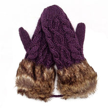 Women Ragwool Rag Wool Gloves Hang Neck Mittens Knitted Warm Fur Glove 11 Colors P6Y SM6