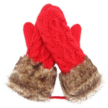 Women Ragwool Rag Wool Gloves Hang Neck Mittens Knitted Warm Fur Glove 11 Colors P6Y SM6