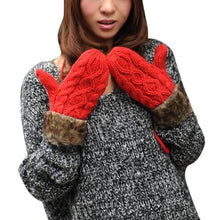 Women Ragwool Rag Wool Gloves Hang Neck Mittens Knitted Warm Fur Glove 11 Colors P6Y SM6