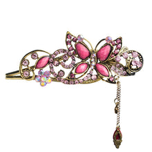 Women Rhinestone Two Butterflies Hair Barrette Clip Hairpin Style SM6