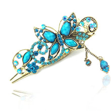 Women Rhinestone Two Butterflies Hair Barrette Clip Hairpin Style SM6