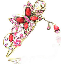 Women Rhinestone Two Butterflies Hair Barrette Clip Hairpin Style SM6