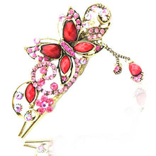 Women Rhinestone Two Butterflies Hair Barrette Clip Hairpin Style SM6