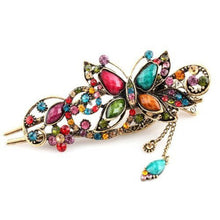 Women Rhinestone Two Butterflies Hair Barrette Clip Hairpin Style SM6
