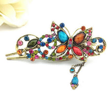 Women Rhinestone Two Butterflies Hair Barrette Clip Hairpin Style SM6