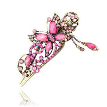 Women Rhinestone Two Butterflies Hair Barrette Clip Hairpin Style SM6