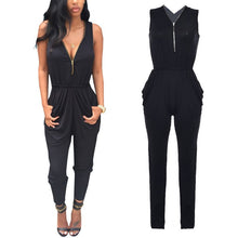 Women Sexy Deep V Zip Fashion Sweet Sexy Casual Vogue Slim Fit Clubwear Long Full Jumpsuit Trousers Pants Playsuit Romper SM6