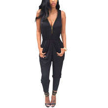 Women Sexy Deep V Zip Fashion Sweet Sexy Casual Vogue Slim Fit Clubwear Long Full Jumpsuit Trousers Pants Playsuit Romper SM6