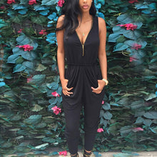 Women Sexy Deep V Zip Fashion Sweet Sexy Casual Vogue Slim Fit Clubwear Long Full Jumpsuit Trousers Pants Playsuit Romper SM6