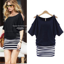 Women Sexy Striped Bodycon Casual Cocktail Party Mini Dress DressesSM6