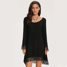 Women Soft Tassel Boho Long Sleeve Loose Dress Casual Jumper Party Mini Dresses SM6