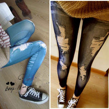 Women Stretchy Skinny Jeggings Vintage Distressed Tights Denim Jeans Slim Pants SM6