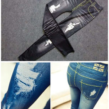 Women Stretchy Skinny Jeggings Vintage Distressed Tights Denim Jeans Slim Pants SM6
