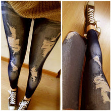 Women Stretchy Skinny Jeggings Vintage Distressed Tights Denim Jeans Slim Pants SM6