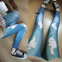 Women Stretchy Skinny Jeggings Vintage Distressed Tights Denim Jeans Slim Pants SM6