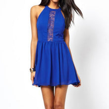Women Casual Sleeveless Lace Party Dress Beach Sundress Color Blue Yellow SM6