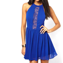 Women Casual Sleeveless Lace Party Dress Beach Sundress Color Blue Yellow SM6