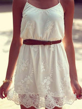 Women Dress White Lace Sleeveless Casual Mini Dress SM6