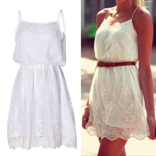 Women Dress White Lace Sleeveless Casual Mini Dress SM6