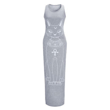 Women Sexy Casual Boho Long Maxi Beach Dress cartoons Cat Sundress SM6