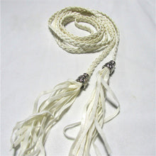 Women Thin Long PU Leather Woven Belt Tassel Clothing Waist Strap Braided Belt P16 SM6
