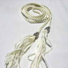 Women Thin Long PU Leather Woven Belt Tassel Clothing Waist Strap Braided Belt P16 SM6